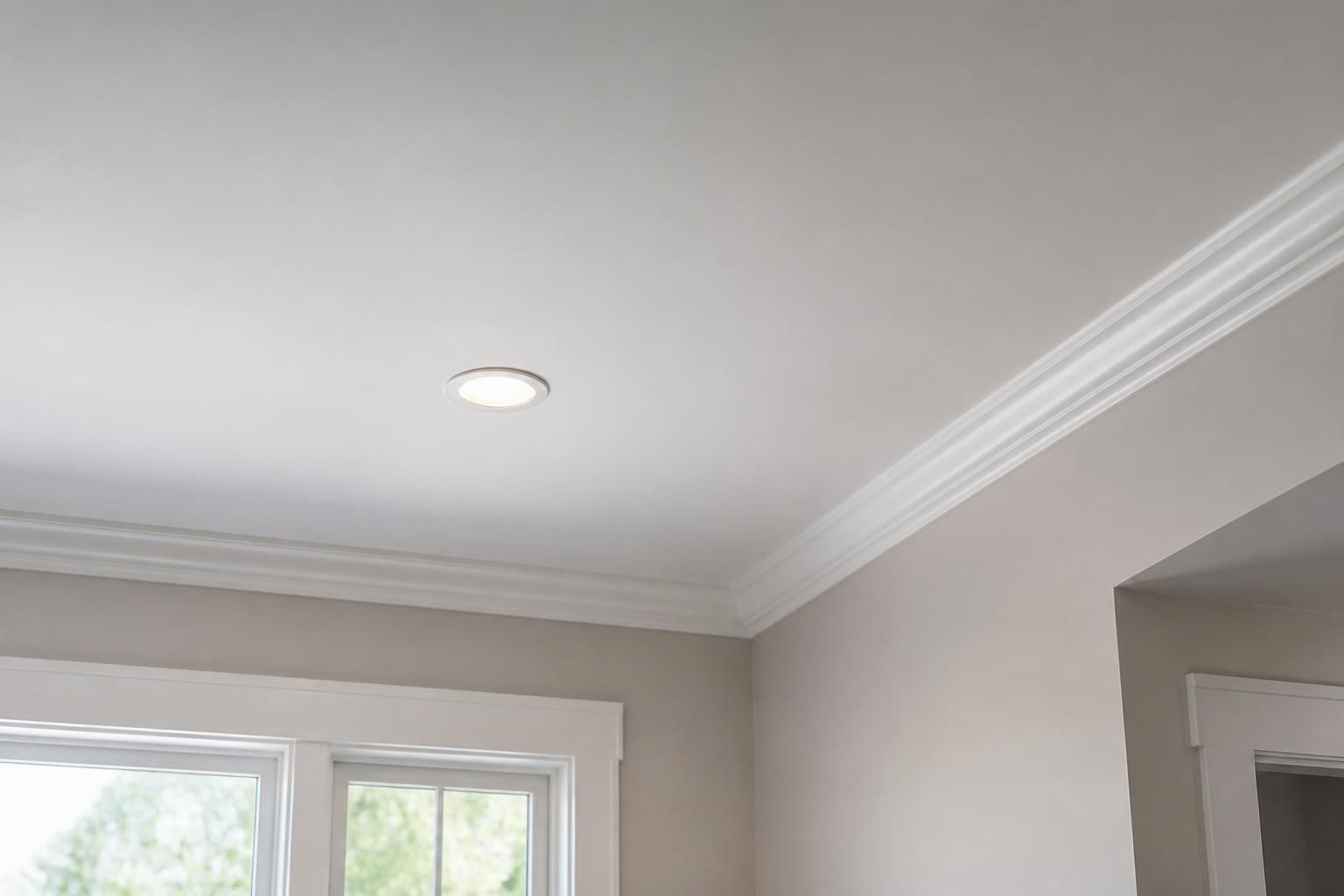 Freshly painted ceiling with smooth coverage and clean transitions.