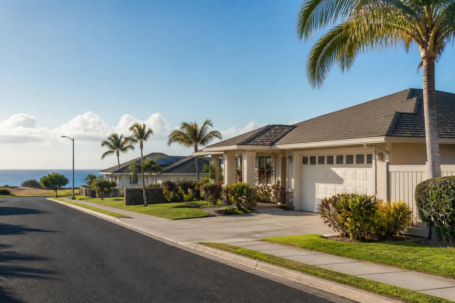 Sunlit Ewa Beach homes with manicured yards and calm coastal feel.