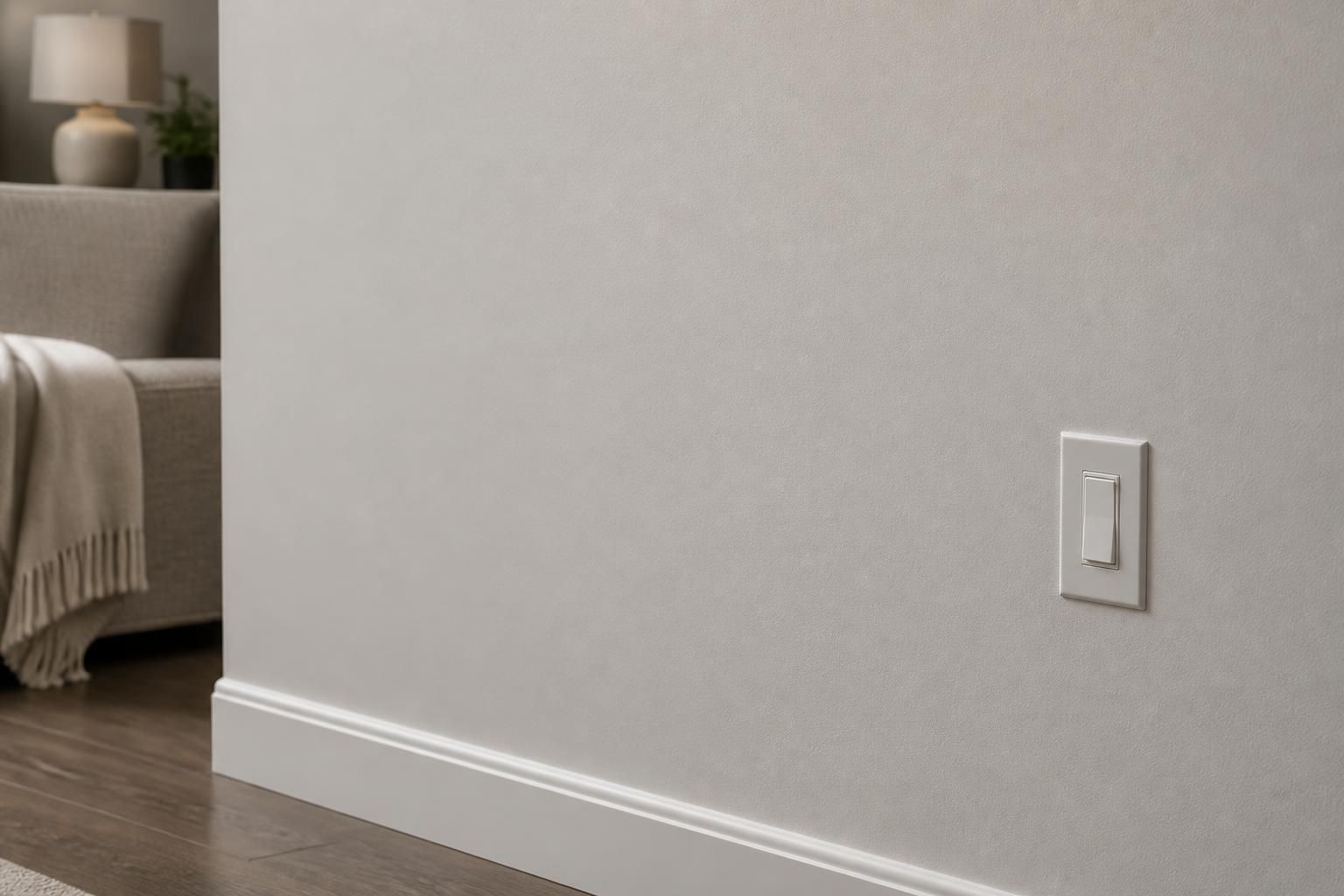 Seamlessly touched-up wall section blending into the surrounding paint.